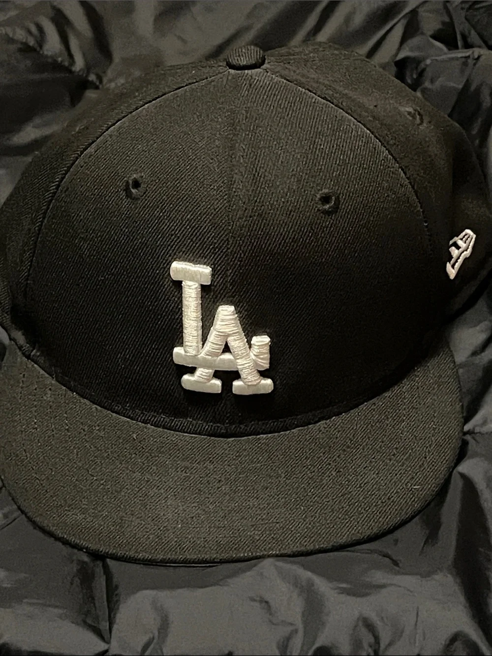 New Era Black Cap with White LA Logo